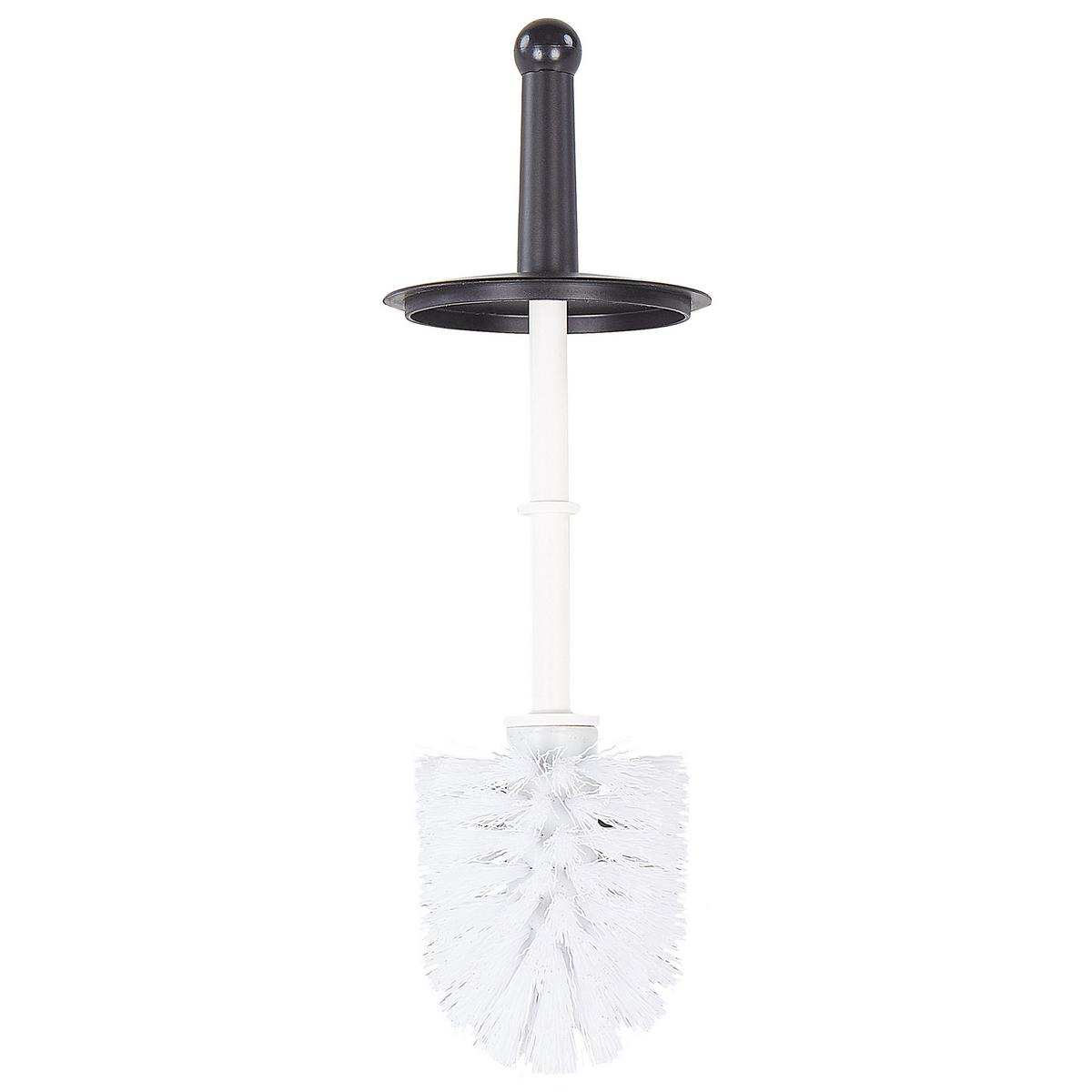 TOILETTENPAPIERHALTER mit Bürste Metall Schwarz Soacha - Schwarz, Metall (33/92/18cm) - Beliani