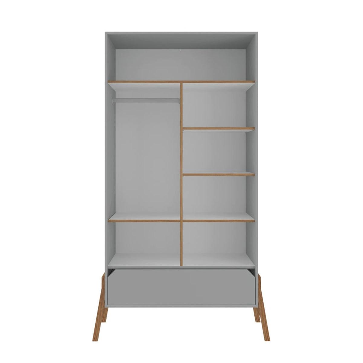 SCHRANK 2 Türen Grau - Grau, Holzwerkstoff (117/199/50cm) - Petits-meubles