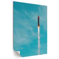 POSTER - 21x29 cm - Gomuno - Rakete am Himmel - Blau, Textil (21/29.7/0.1cm) - TULUP
