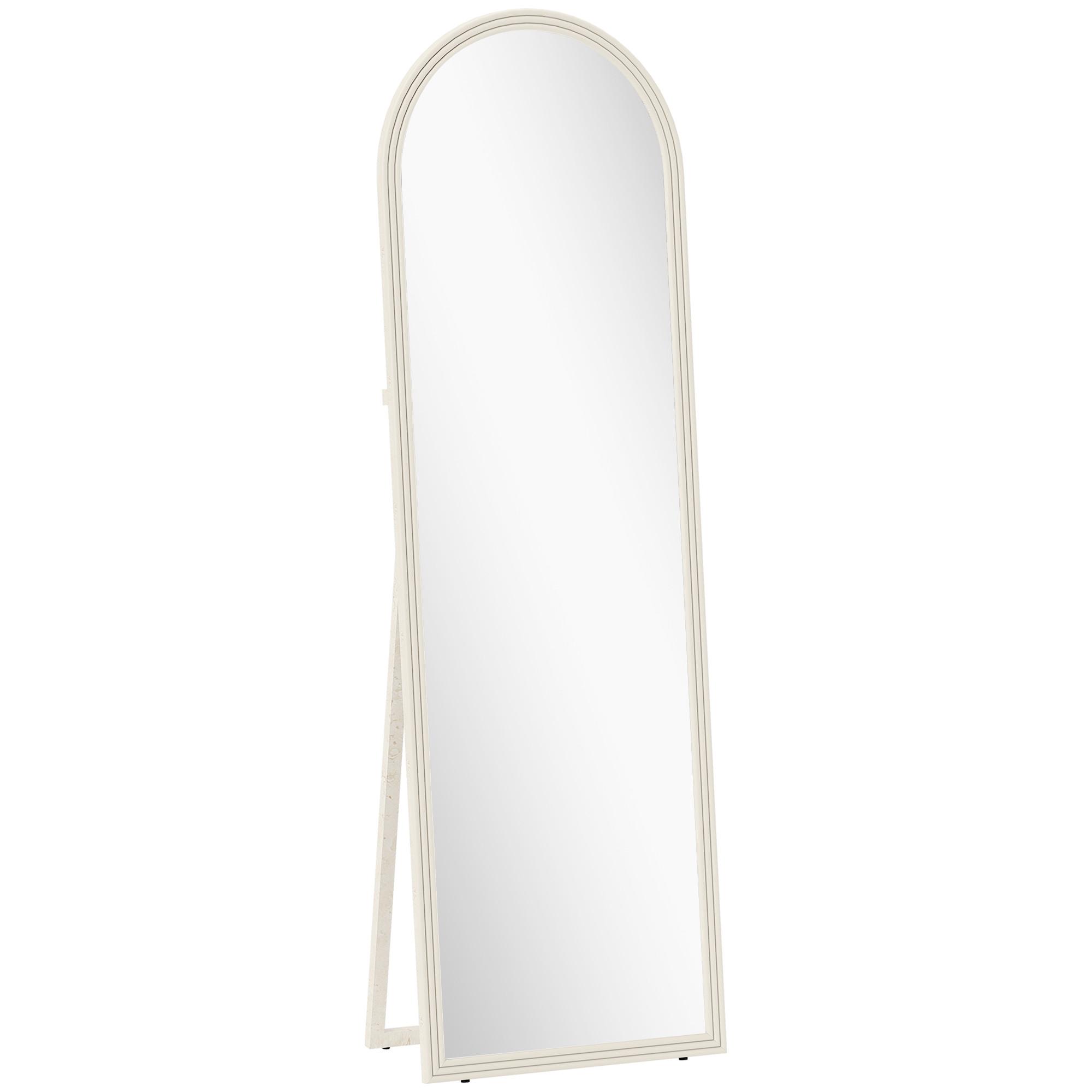 GANZKÖRPERSPIEGEL 160 x 50 cm Standspiegel mit Steinoptik Weiß - Weiß, Kunststoff (50/160/3.7cm) - HOMCOM