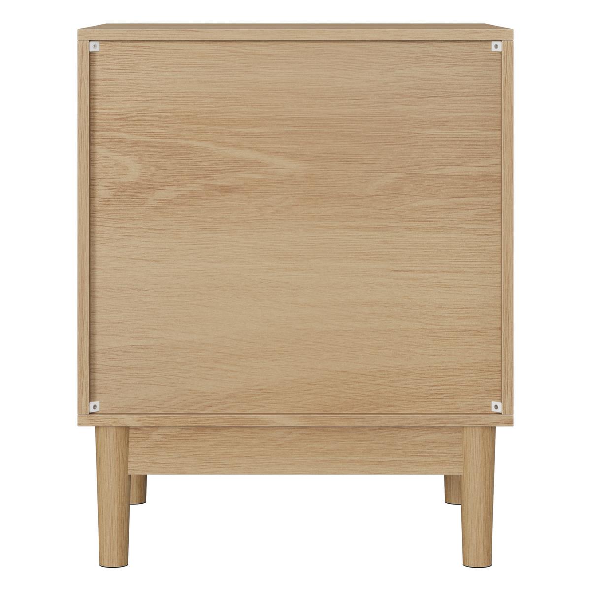 NACHTTISCH eichen-optik & latten-design mit 1 schublade & offenem fach - Eichefarben, Holzwerkstoff (45/56/39cm) - Urban Meuble