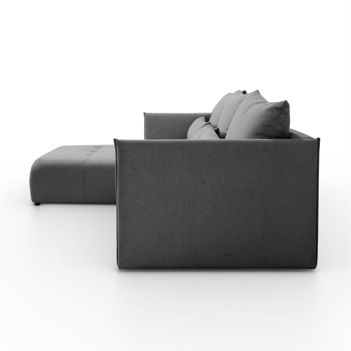 ECKSOFA APOLLO L mit Schlaffunktion und Bettkasten – linke Seite - Graphitfarben, Textil (246/188cm) - Lookway