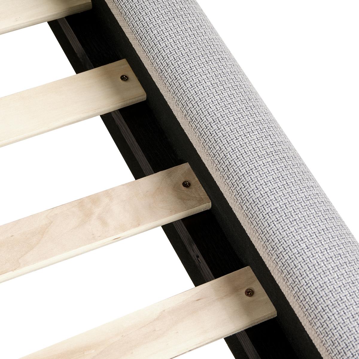BETT mit Lattenrost 160/200 cm Stoff Hellgrau Bajonna - Hellgrau, Textil (160/200cm) - Beliani