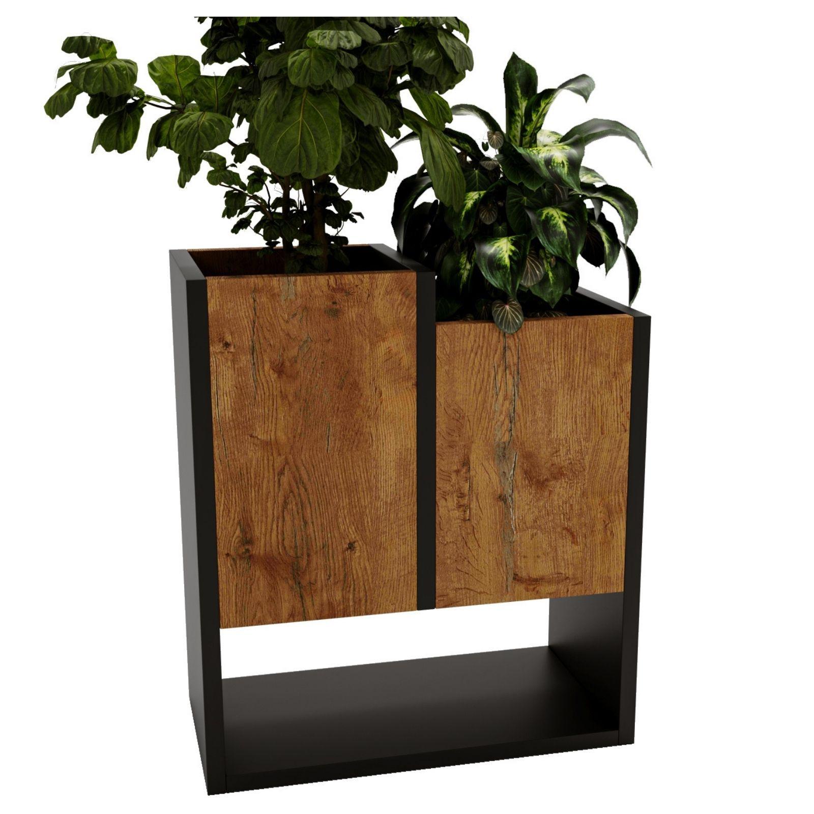 BLUMENKASTEN - Nussbaumfarben, Holzwerkstoff (22.6/50/44cm) - RAUMHIRSCH FURNITURE