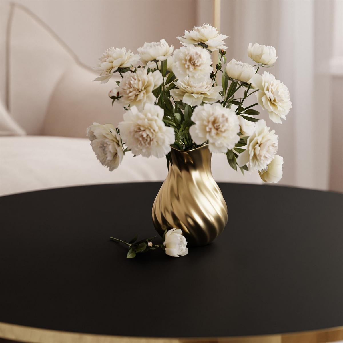 COUCHTISCH SOLEIL GOLD Schwarz Matt, 70cm - Goldfarben/Schwarz, Holzwerkstoff (70/70/47cm) - Lookway