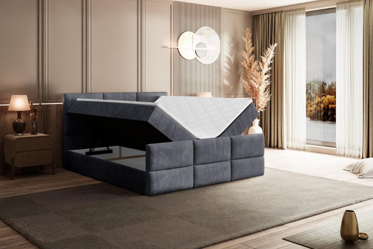 BOXBETT OHIO-Z - 120x200 cm - H3 - Dunkelgrau - Dunkelgrau, Holzwerkstoff (120/200cm) - ALTDECOR