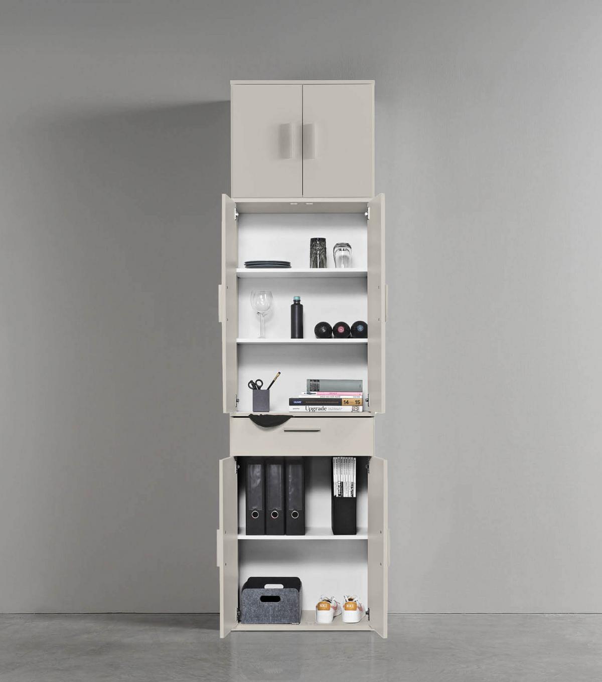 MEHRZWECKSCHRANK Der Extralange - Beige, Holzwerkstoff (60/230/34cm) - Mokebo