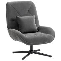 SESSEL Chenille Schaumstoff Dunkelgrau - Dunkelgrau/Schwarz, Textil/Metall (72/96/92cm) - HOMCOM