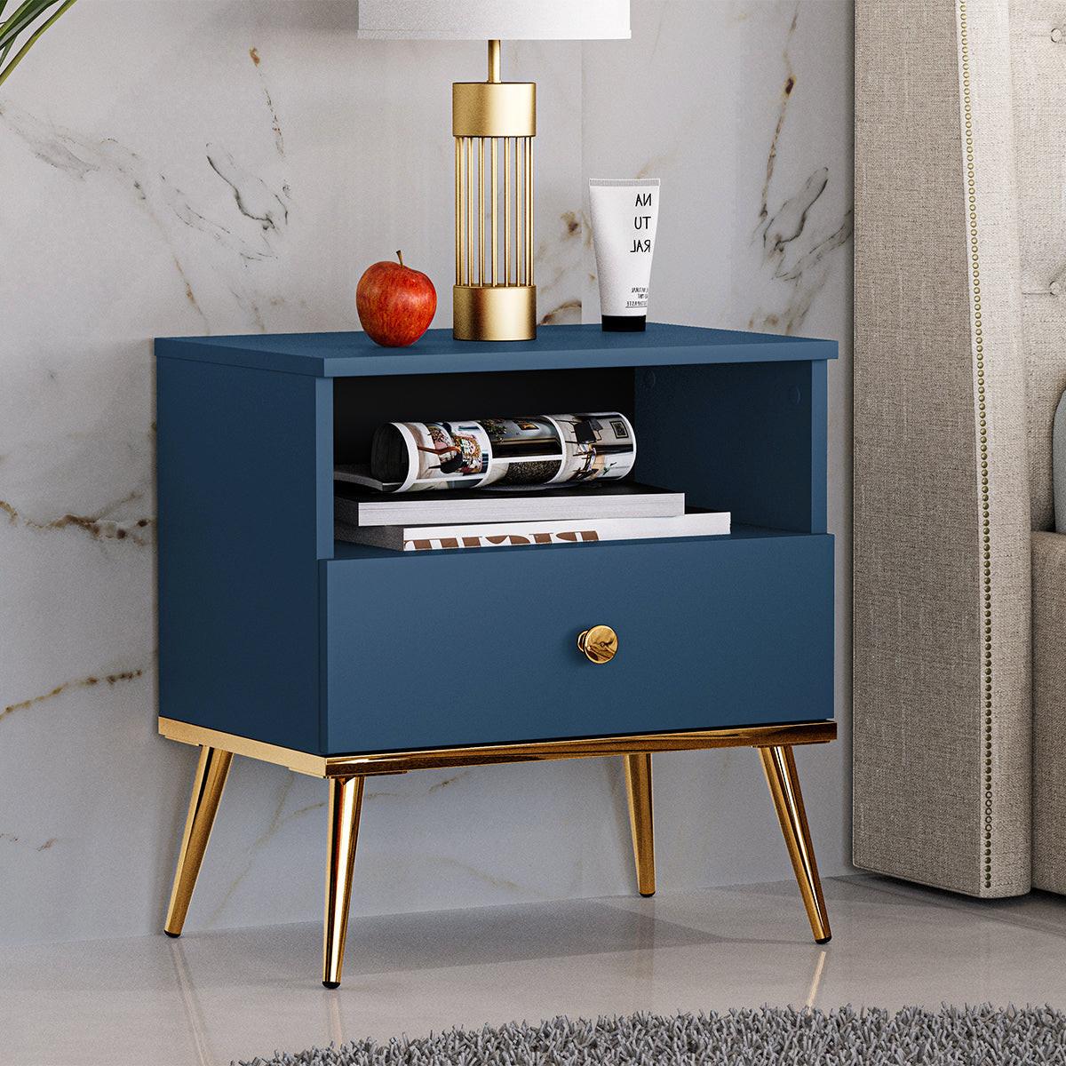NACHTTISCH Thalia Blau - Blau, Holzwerkstoff (50/53/34cm) - Petits-meubles