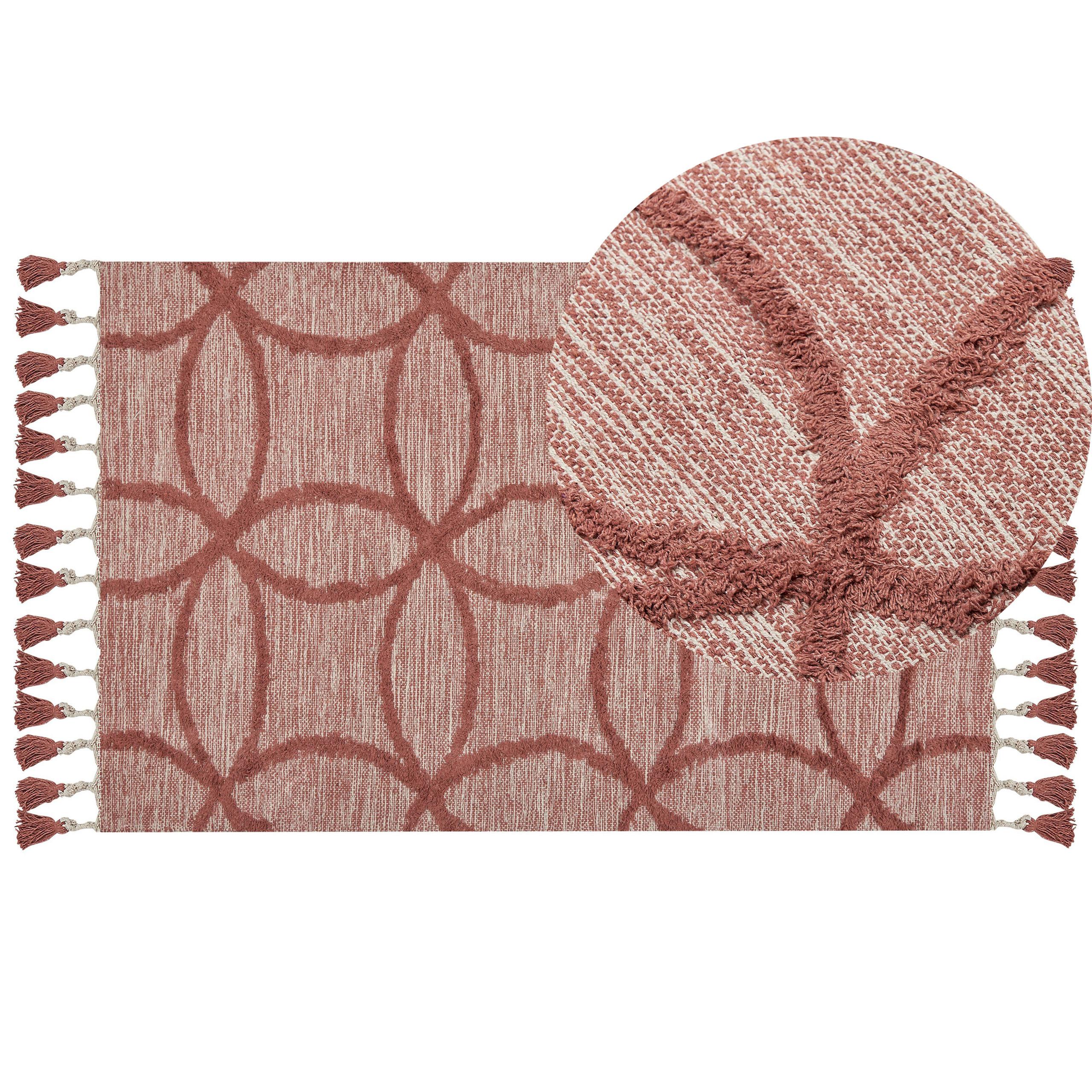 KURZFLOR-TEPPICH Kirsehir 150/80 cm - Rot, Textil (80/150cm) - Beliani