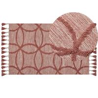 KURZFLOR-TEPPICH Kirsehir 150/80 cm - Rot, Textil (80/150cm) - Beliani