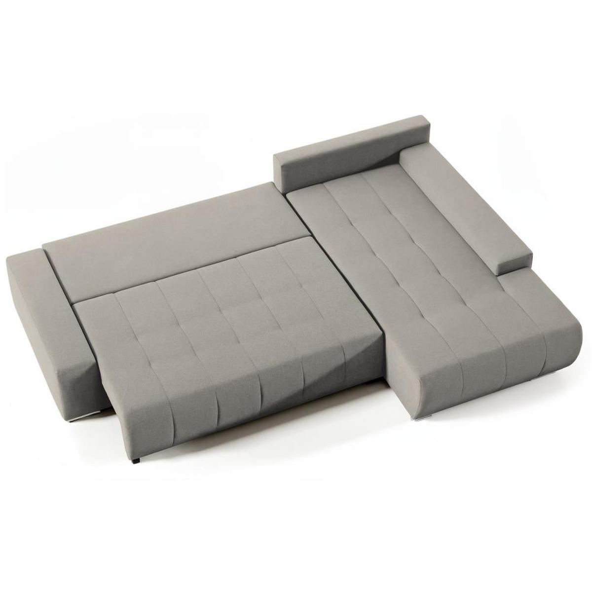 ECKSOFA Draco L cappuccino rechts - Chromfarben/Cappuccino, Textil/Metall (267/186cm) - Beautysofa