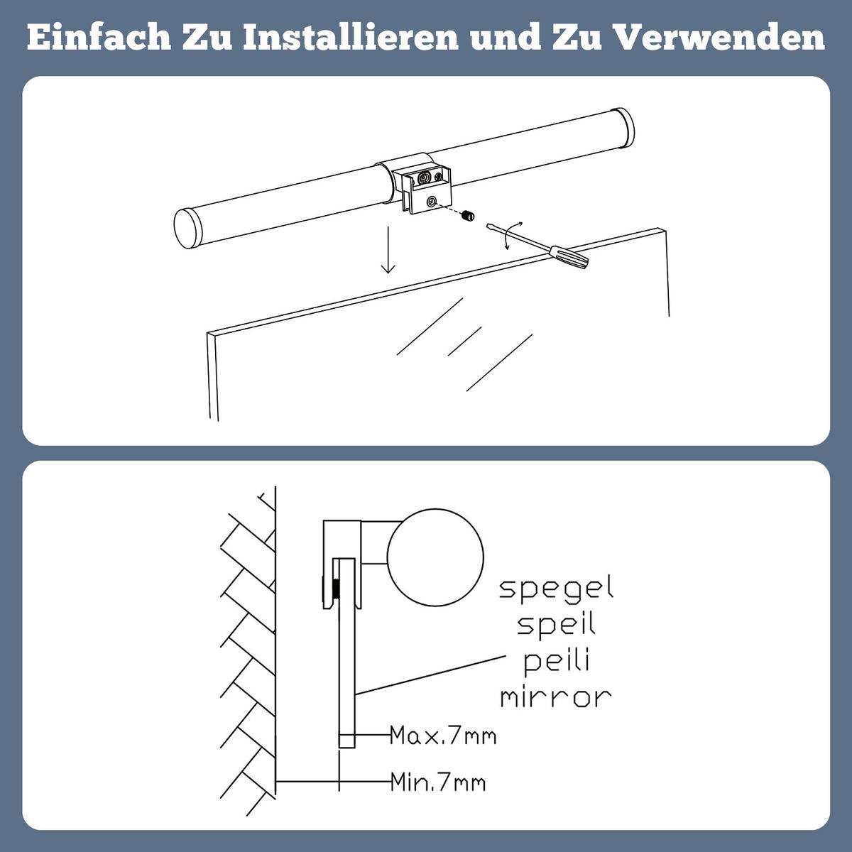 SPIEGELLEUCHTE Xythrenk 5.2/3.2/40 cm - Weiß, Kunststoff (40/5.2/3.2cm) - ZMH