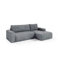 ECKSOFA Romeo 3 Sitzplätze Dunkelgrau - Grau, Holz (268/163cm) - Petits-meubles