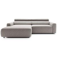 ECKSOFA Fando mit Schlaffunktion, L-Form, 4-Sitzer 252 cm, links Flechtstoff Greige - Taupe/Schwarz, Kunststoff/Textil (252/182cm) - Selsey