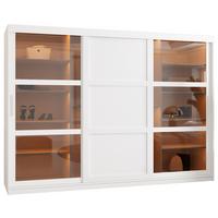 SCHWEBETÜRENSCHRANK 200/250/62 3-türig - Silberfarben/Weiß, Holz/Kunststoff (250/200/62cm) - Abiks Möbel