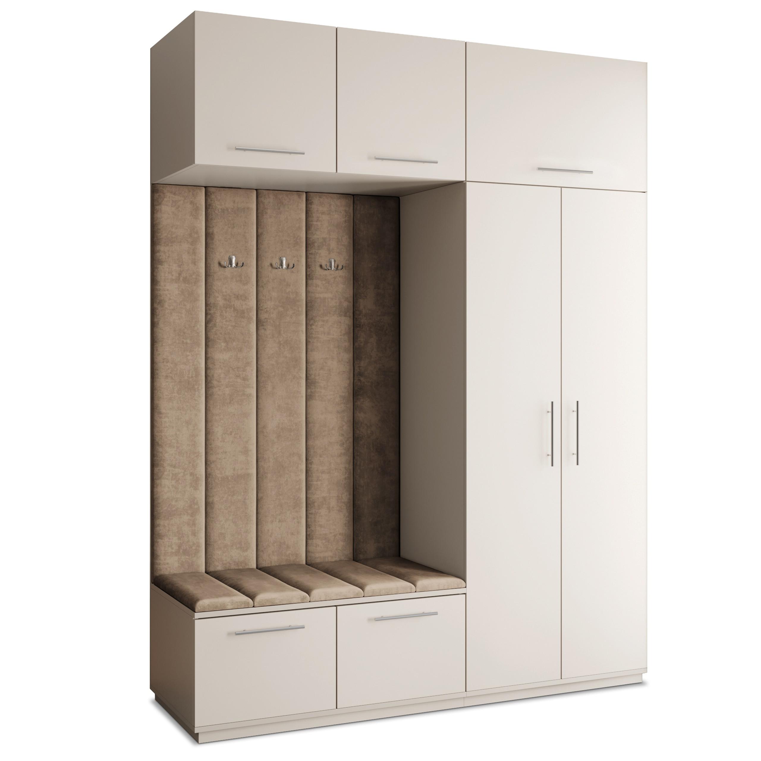 GARDEROBENSCHRANK REMA 180/240/60 cm Modern Garderobe-Set Kaschmir - Kaschmir/Mokka, Holzwerkstoff (180/240/60cm) - MASSENO