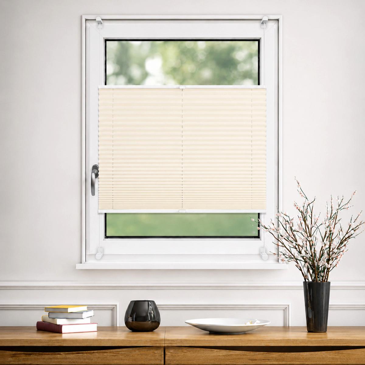 PLISSEE Thermo Basic 75 x 150cm Klemmfix ohne Bohren - Creme, Textil (75/150/150cm) - Deco-Raum
