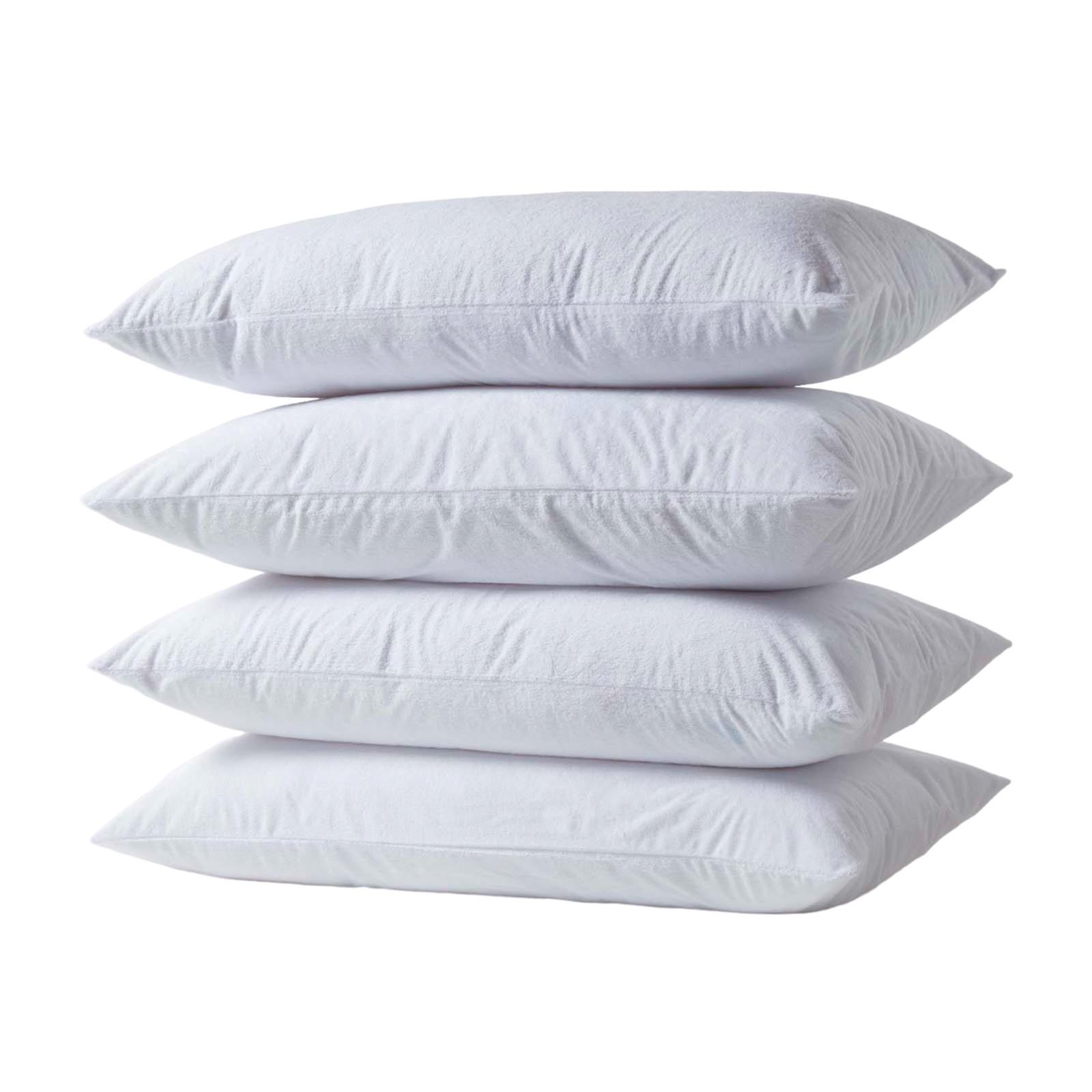 KISSENSCHONER Frottee wasserdicht 40/80 cm, 4er-Set mit Reißverschluss - Weiß, Textil (40/80cm) - Homescapes