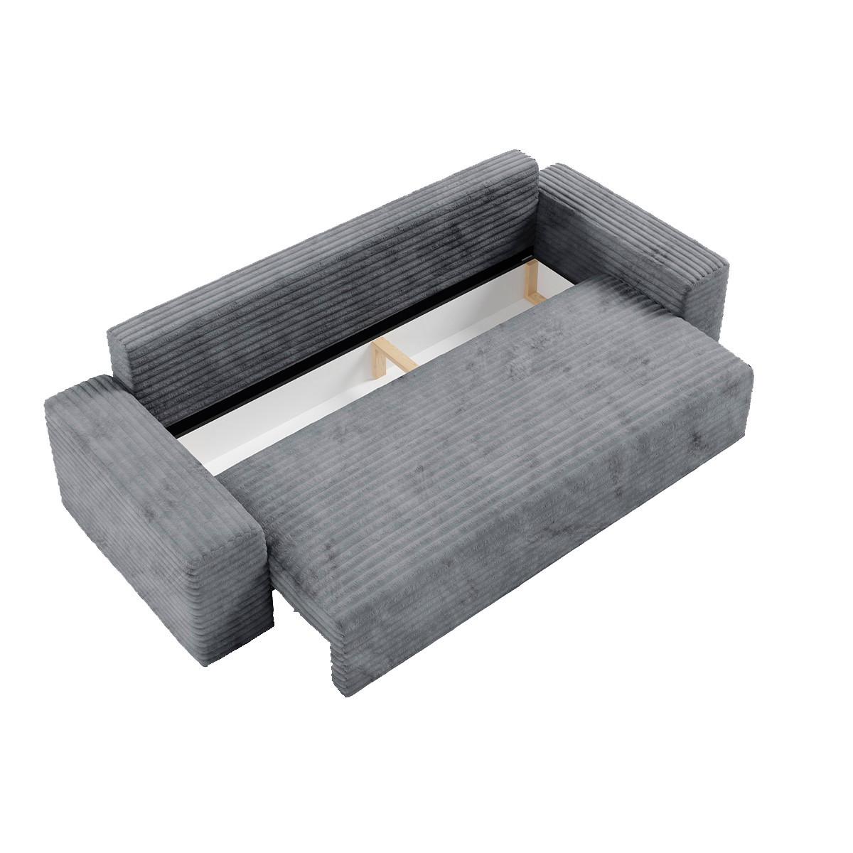 SOFA Fabio 3 Sitzplätze Grau - Grau, Holz (260/82/102cm) - Petits-meubles