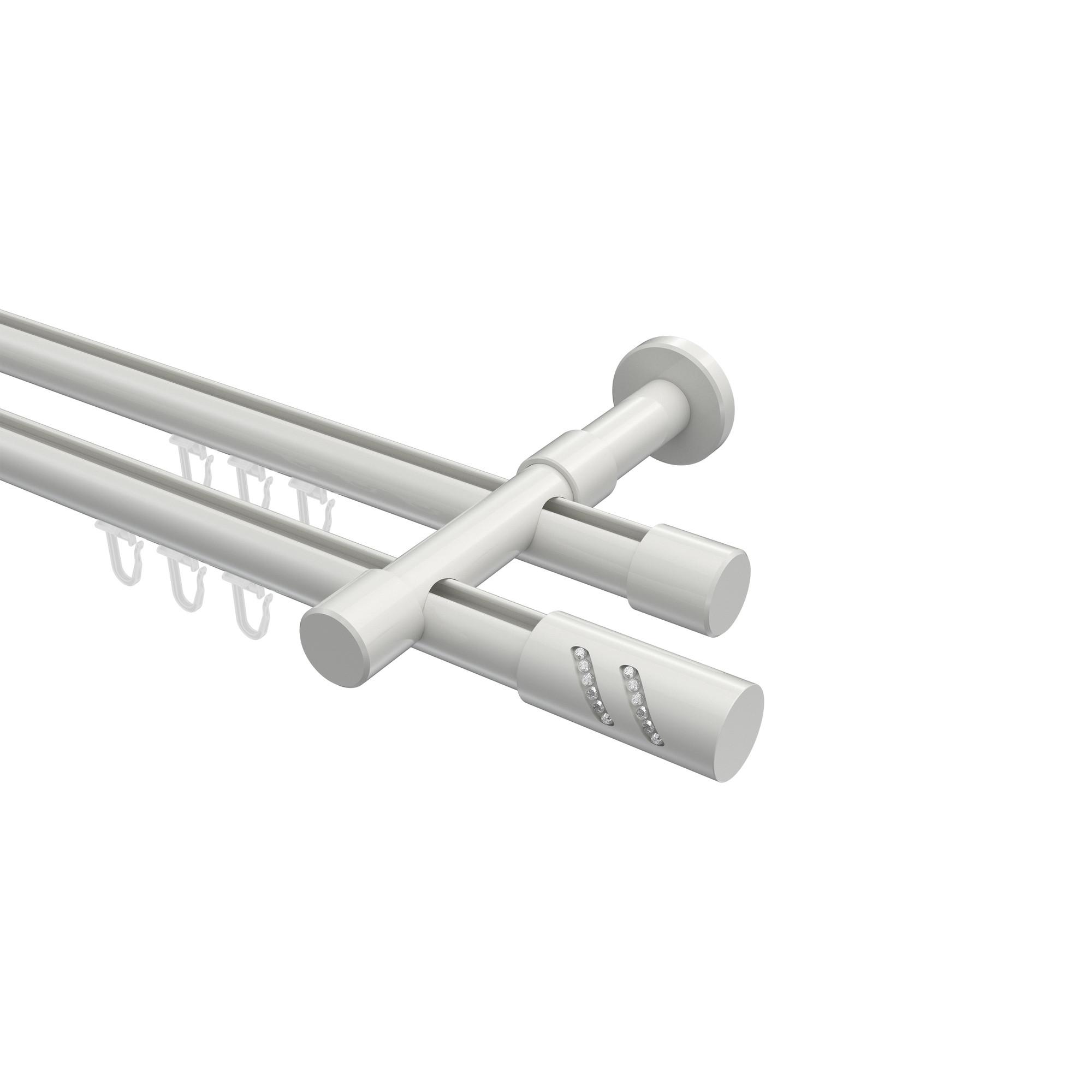 GARDINENSTANGE INNENLAUF Prestige Zoena 280 cm (geteilt in 2 x 140 cm), 2-läufig, 20 mm Ø Weiß - Weiß, Metall (280cm) - INTERDECO