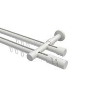 GARDINENSTANGE INNENLAUF Prestige Zoena 280 cm (geteilt in 2 x 140 cm), 2-läufig, 20 mm Ø Weiß - Weiß, Metall (280cm) - INTERDECO