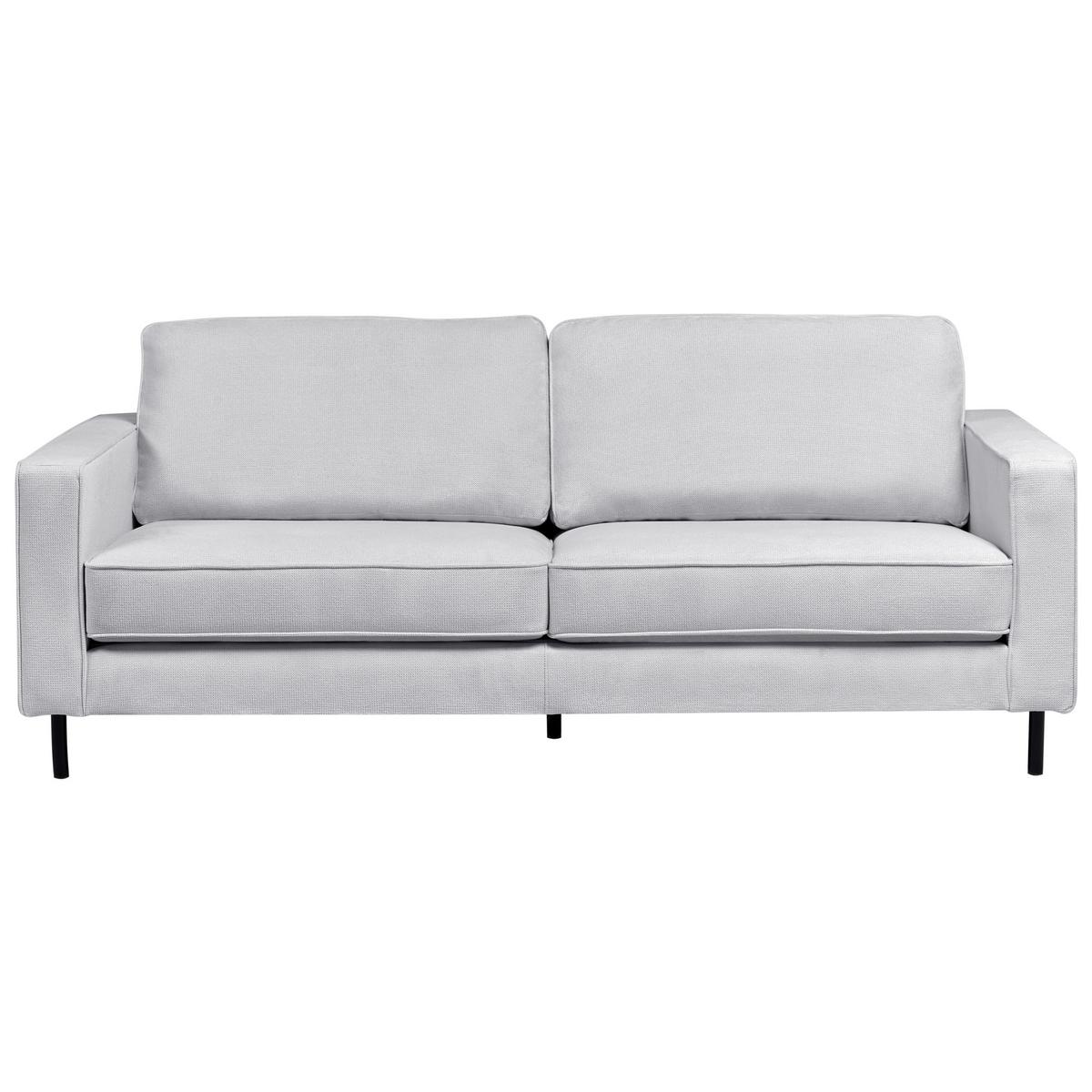 SOFA-SET 4-Sitzer Stoff Hellgrau Savalen - Hellgrau/Schwarz, Textil (204/87/91cm) - Beliani