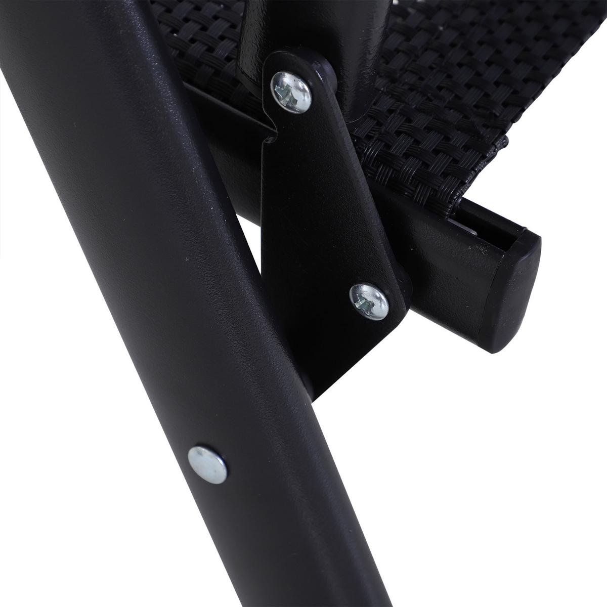 KLAPPSTUHL mit Armlehne 2er-Set Campingstuhl Angelstuhl Metall Schwarz - Schwarz, Metall (64/94/58cm) - Outsunny