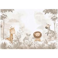 FOTOTAPETE Dschungel Tiere Beige 200x140 cm - Multicolor, Papier (200/140cm) - Wallarena