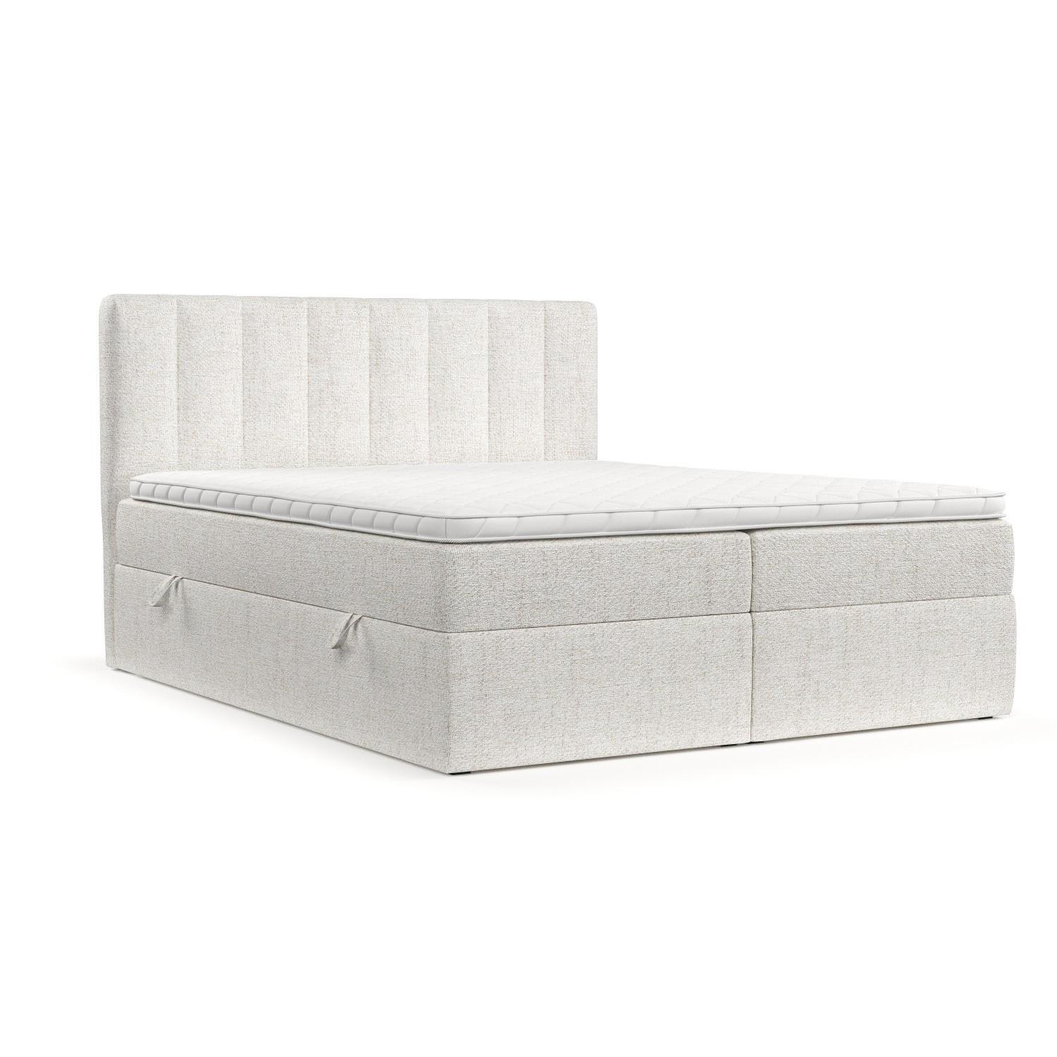 BOXBETT Bari 140/200 cm Creme im Neve Stoff - Creme, Holz/Holzwerkstoff (140/200cm) - AltaBeds
