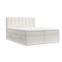 BOXBETT Bari 140/200 cm Creme im Neve Stoff - Creme, Holz/Holzwerkstoff (140/200cm) - AltaBeds