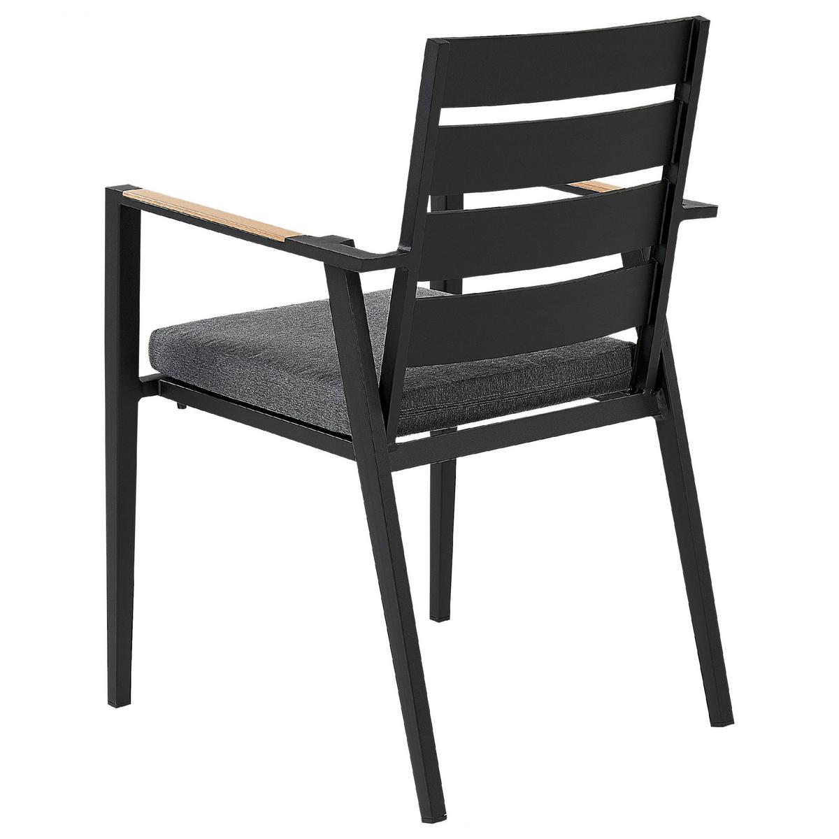 GARTENSTUHL 6er-Set Aluminium schwarz Taviano - Schwarz, Metall (54/86/58cm) - Beliani