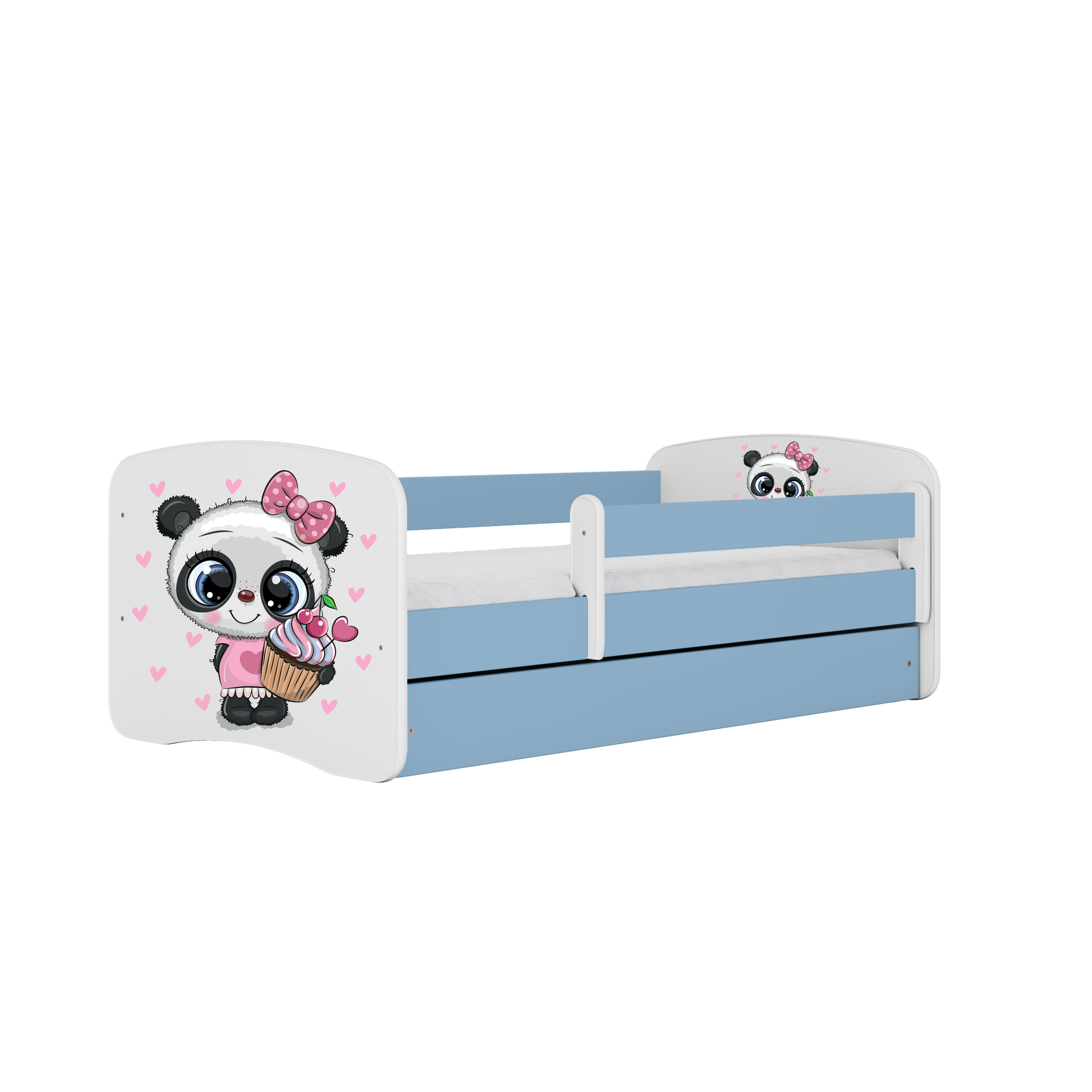 KINDERBETT Panda mit Schublade 180/80 90/61/184 - Blau, Holzwerkstoff (80/180cm) - RAUMHIRSCH FURNITURE