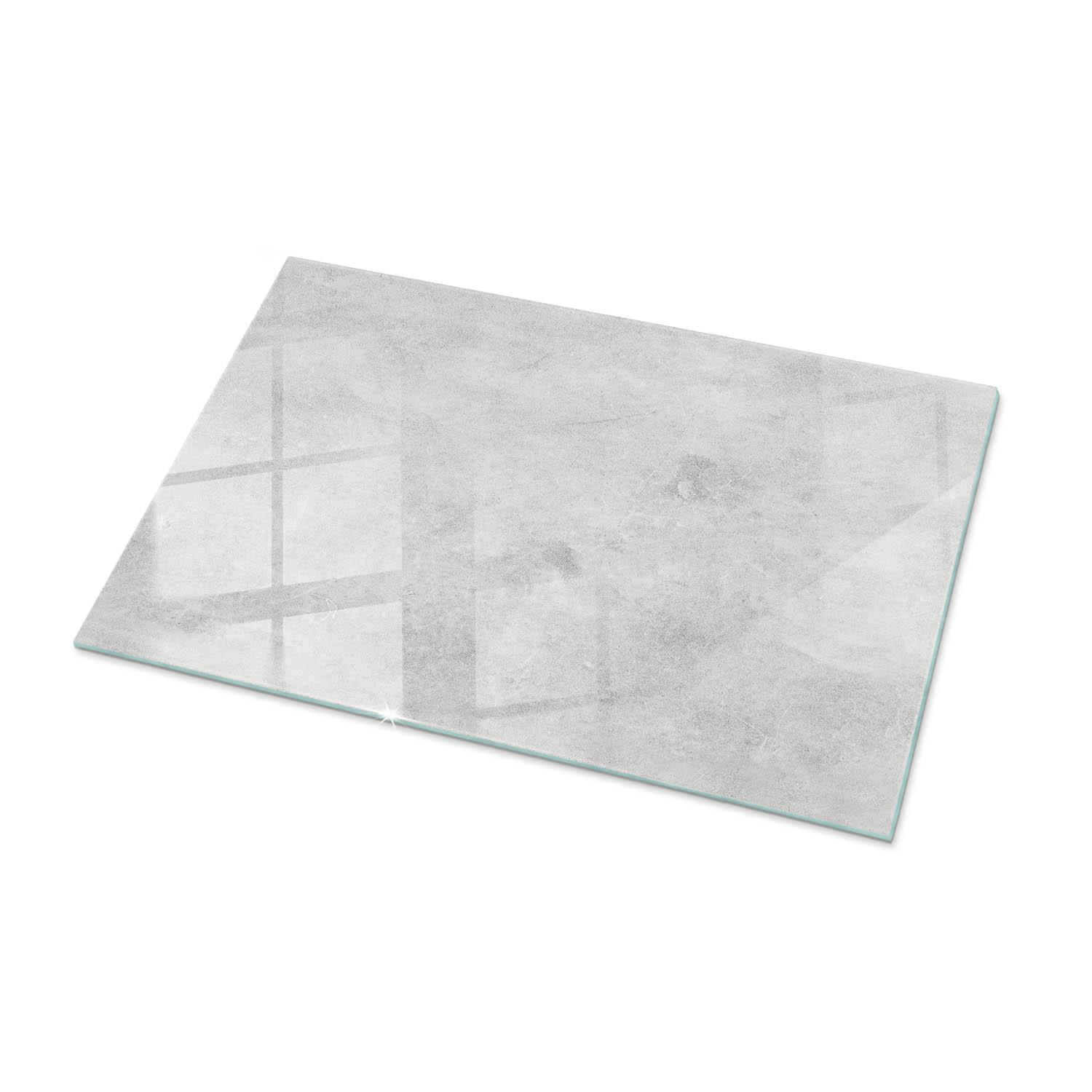 TISCHPLATTE 100x70 cm Betonstruktur mit Kratzern - Hellgrau, Glas (0.4/100/70cm) - TULUP