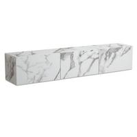 TV-LOWBOARD hängend groß, Marmor-Optik, Klapptüren, modern, Weiß 160x30x30 cm - Weiß, Metall (160/30/30cm) - KADIMA DESIGN
