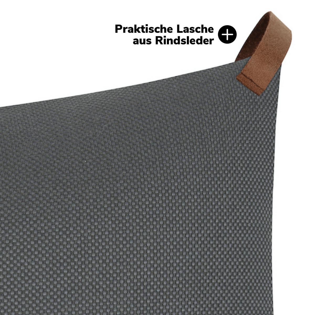 KISSENBEZUG Outdoor Das Sonnenplätzchen - Anthrazit, Kunststoff (50/1cm) - Mokebo