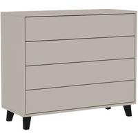 KOMMODE Home mit 4 Schubladen, 100 cm, ohne Griffe, Kaschmir - Kaschmir/Schwarz, Holzwerkstoff (80/85/40cm) - Beautysofa