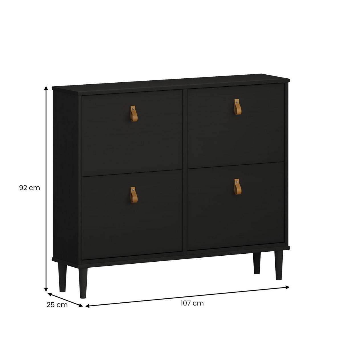 SCHUHKIPPER MIKKA schwarz - Schwarz, Holz (107/92/25cm) - IDIMEX
