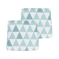GARTENSTUHLKISSEN 2er-Set Hellblau 37/34 cm Terni - Blau/Weiß, Textil (37/5/34cm) - Beliani