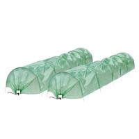 FOLIENTUNNEL 2er Set 300x55x35 cm 3m Transparent/Grün aus PE - Grün, Kunststoff (55/35/300cm) - ECD-Germany