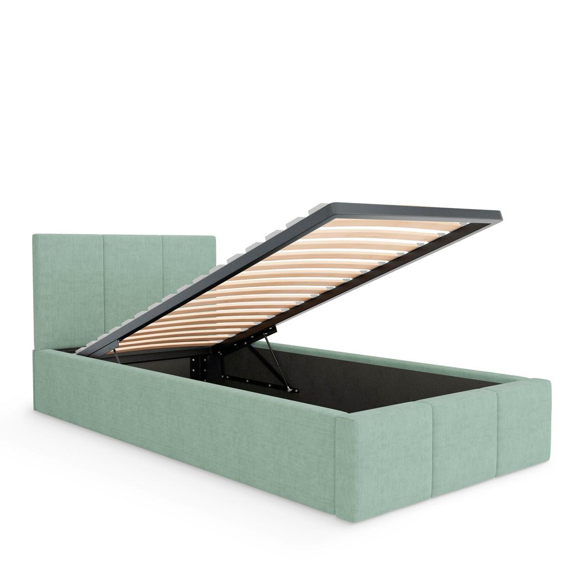 POLSTERBETT für Schlafzimmer Bett mit Stauraum Mint 90x200 - Grün, Holzwerkstoff/Metall (90/200cm) - Muralo