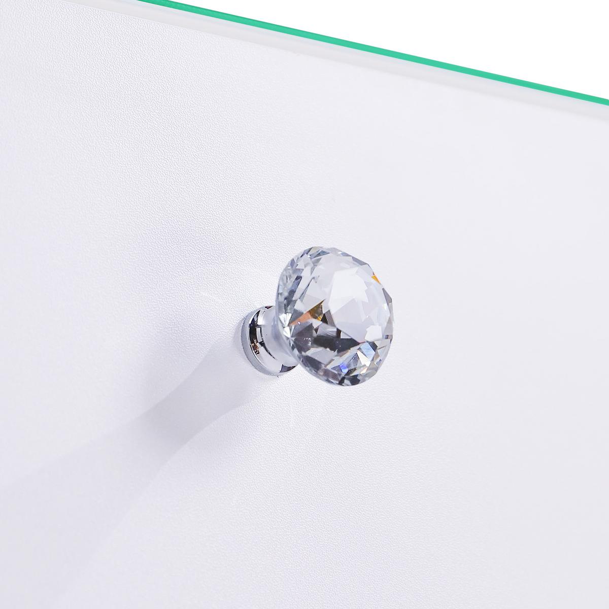 KONSOLENTISCH mit Beleuchtung LED 8 Schubladen Weiβ 120/55/81 CM - Weiß, Glas/Holzwerkstoff (55/120/81cm) - VANITII
