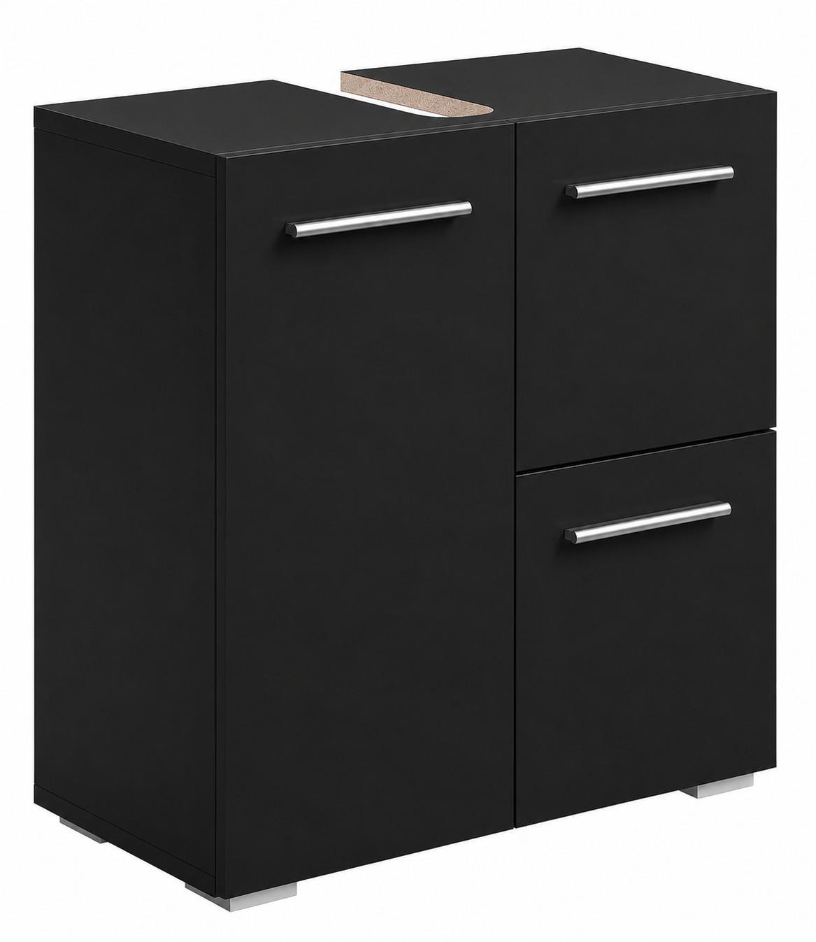 WASCHBECKENUNTERSCHRANK Mars Schwarz - 60 x 30 x 60 cm - Schwarz, Holz (60/60/30cm) - Badplaats