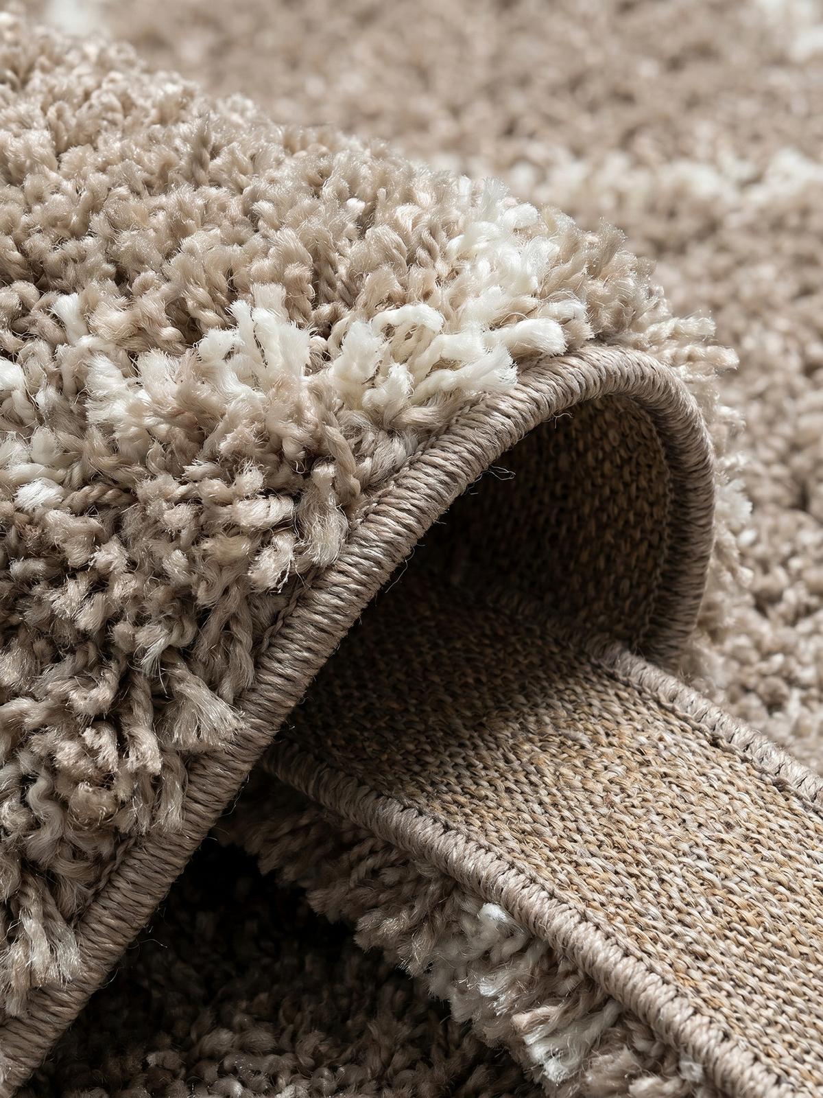 HOCHFLORTEPPICH DOLOMIT, geometrisch, Beige, Ø 80 cm - Beige, Textil (80/80cm) - KADIMA DESIGN
