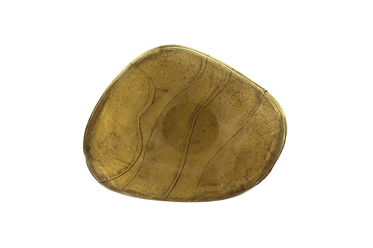 BEISTELLTISCH DARI Gold Glas - Goldfarben, Glas/Metall (42/50/55cm) - KAWOLA