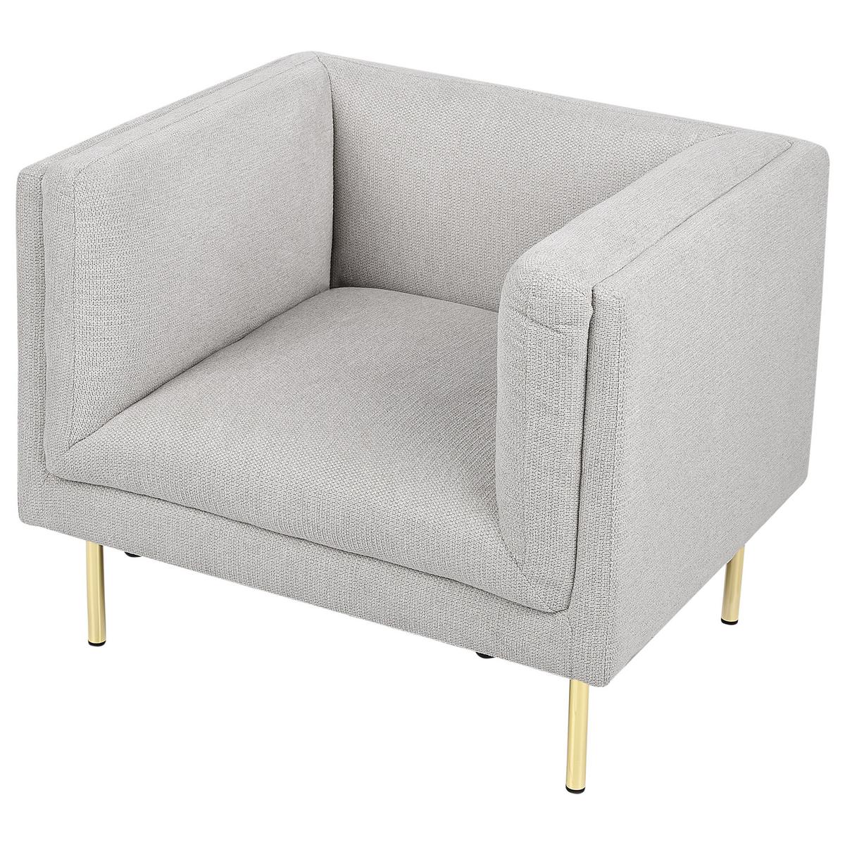 SESSEL Hellgrau Moen - Goldfarben/Grau, Textil (87/72/75cm) - Beliani