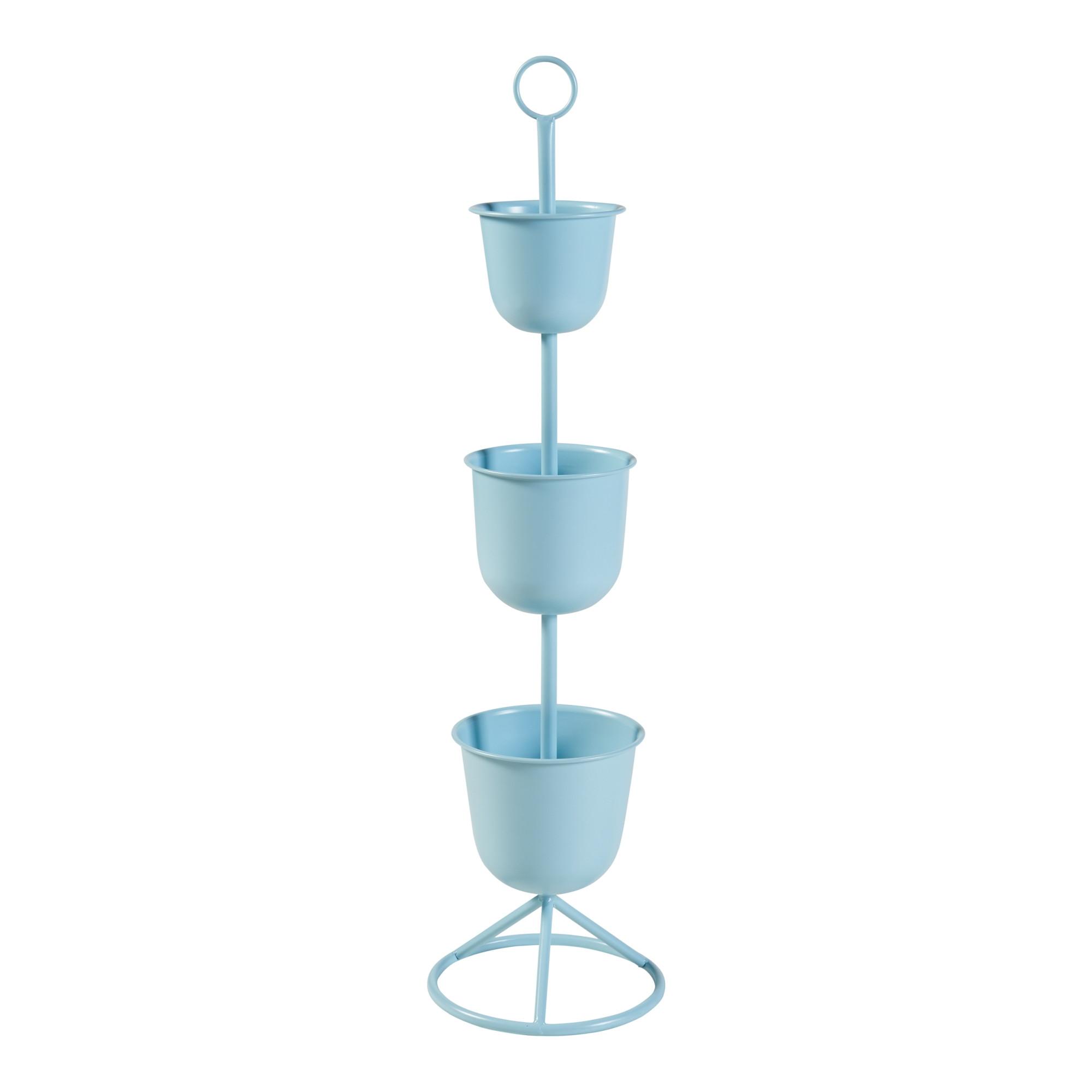 PFLANZENSTÄNDER Alphen - Hellblau, Metall (28/110cm) - [en.casa]
