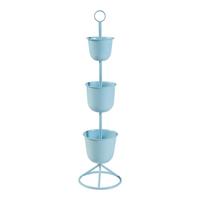 PFLANZENSTÄNDER Alphen - Hellblau, Metall (28/110cm) - [en.casa]