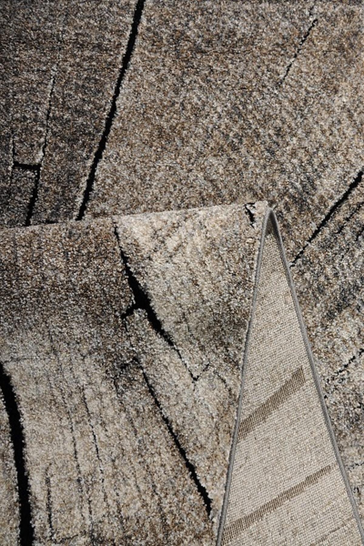 TEPPICH Kurzflor OGLIO Abstrakt Polypropylen-Polyester Natur 80 x 150 cm - Beige, Textil (80/150cm) - KADIMA DESIGN