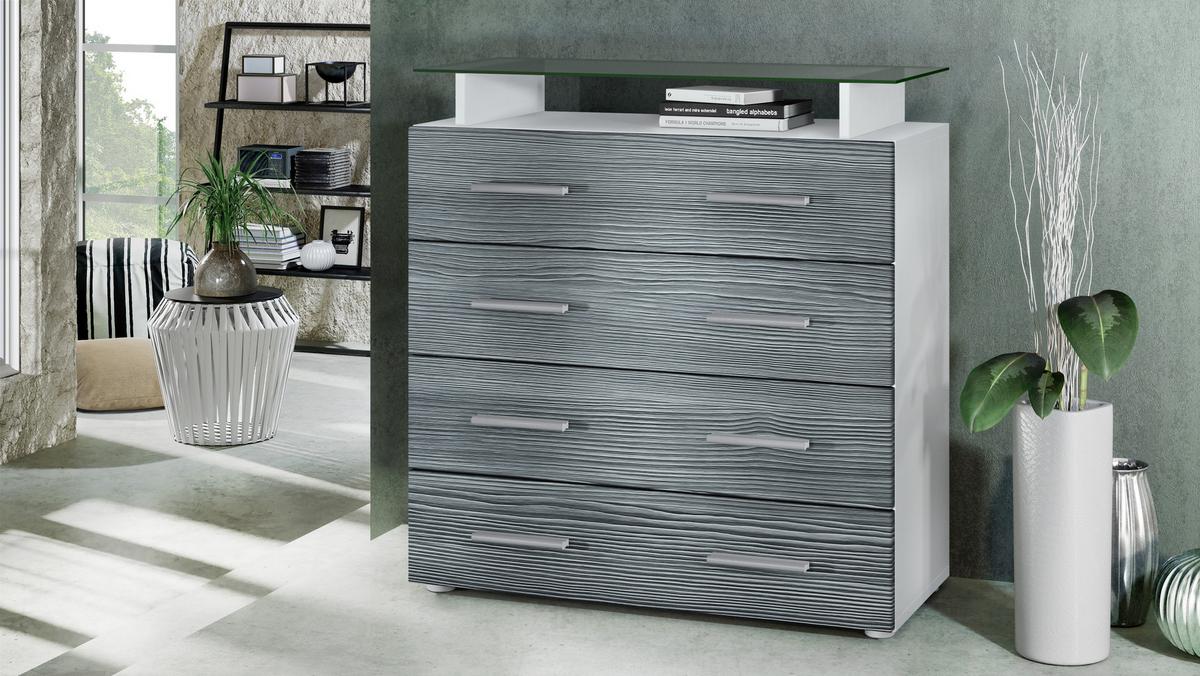 KOMMODE Pavos Avola-Anthrazit - Anthrazit, Holzwerkstoff (76/81/35cm) - Vladon